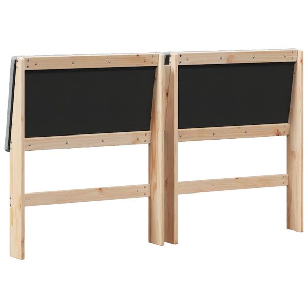 Тапицирана табла Светлосиво 150 cm Солидно борово дърво