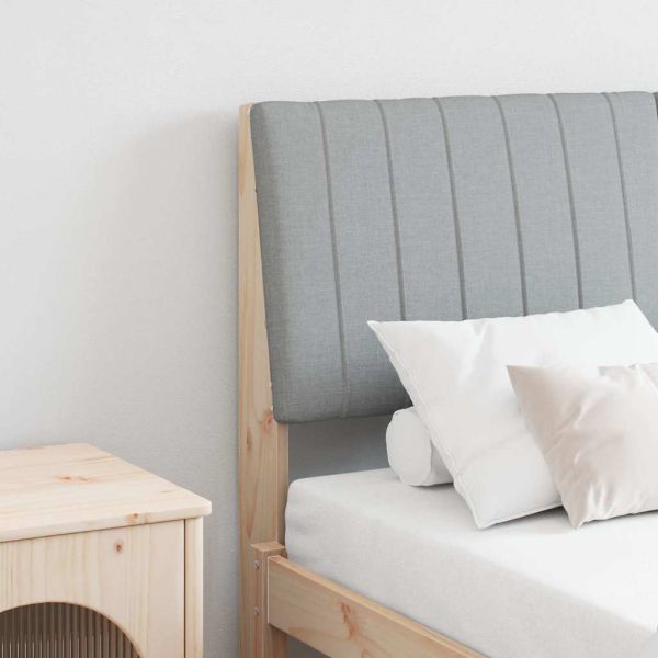 Тапицирана табла Светлосиво 140 cm Солидно борово дърво