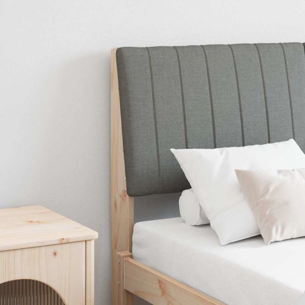 Тапицирана табла Тъмен сив 140 cm Солидно борово дърво