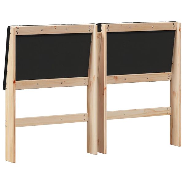 Тапицирана табла Черно 140 cm Солидно борово дърво