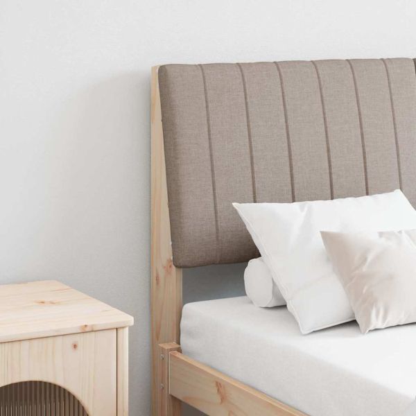 Тапицирана табла Таупе 140 cm Солидно борово дърво