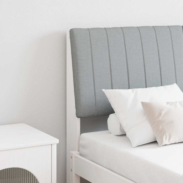 Тапицирана табла Светлосиво 140 cm Солидно борово дърво