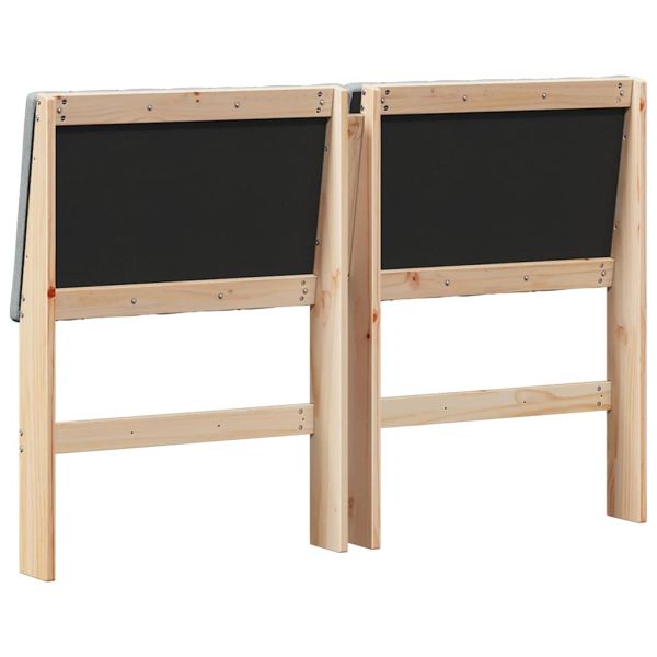 Тапицирана табла Светлосиво 135 cm Солидно борово дърво