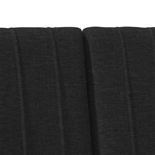 Тапицирана табла Черно 135 cm Солидно борово дърво