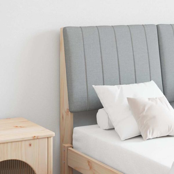 Тапицирана табла Светлосиво 120 cm Солидно борово дърво