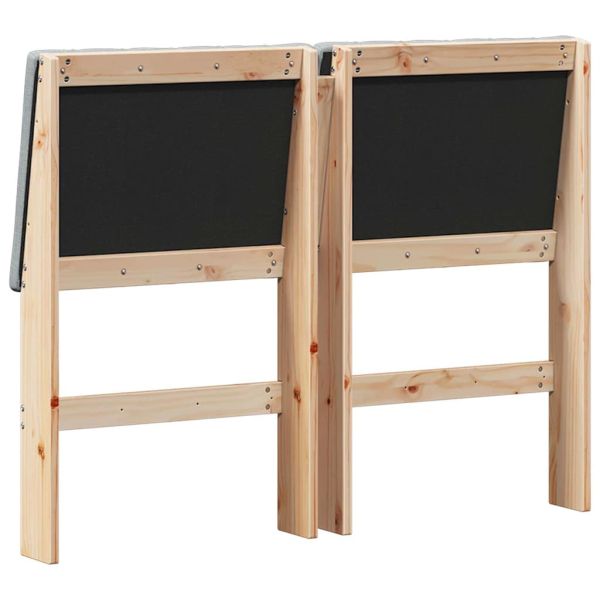 Тапицирана табла Светлосиво 120 cm Солидно борово дърво