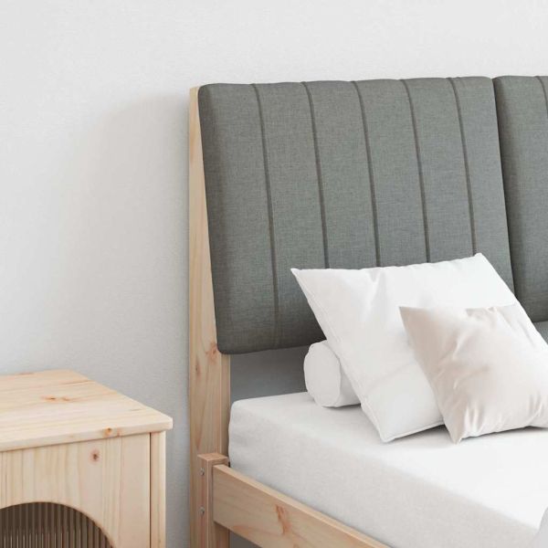 Тапицирана табла Тъмен сив 120 cm Солидно борово дърво