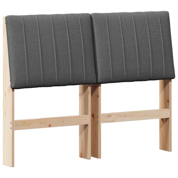 Тапицирана табла Тъмен сив 120 cm Солидно борово дърво