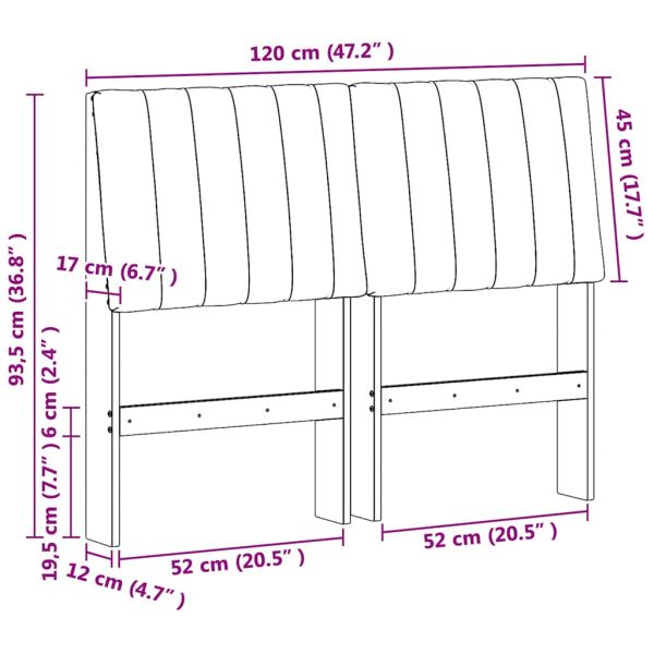 Тапицирана табла Светлосиво 120 cm Солидно борово дърво