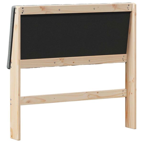 Тапицирана табла Тъмен сив 100 cm Солидно борово дърво