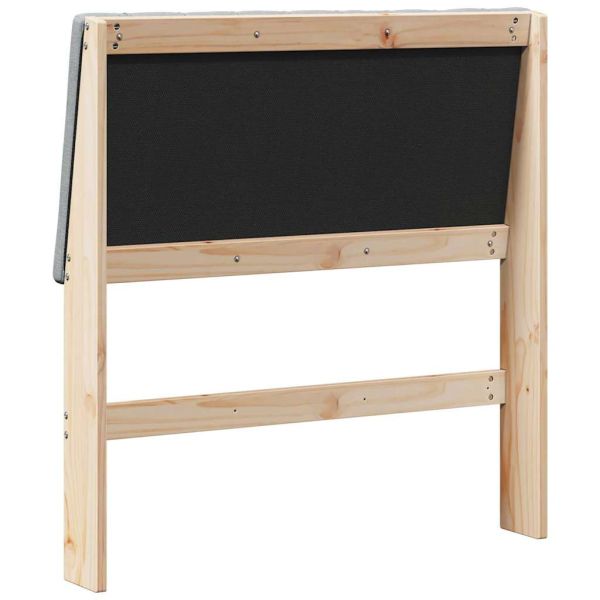 Тапицирана табла Светлосиво 90 cm Солидно борово дърво