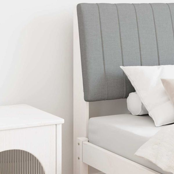 Тапицирана табла Светлосиво 90 cm Солидно борово дърво