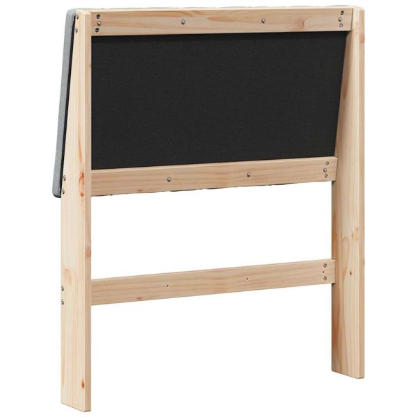 Тапицирана табла Светлосиво 80 cm Солидно борово дърво