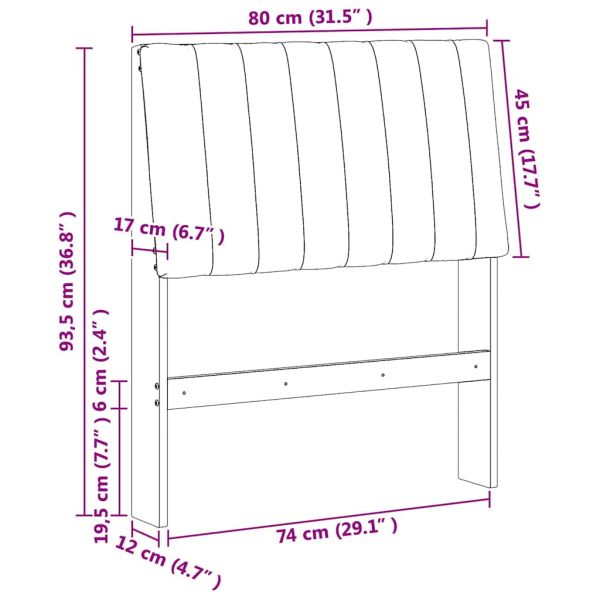 Тапицирана табла Светлосиво 80 cm Солидно борово дърво