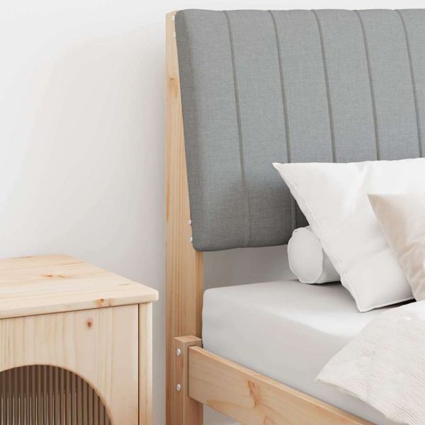 Тапицирана табла Светлосиво 75 cm Солидно борово дърво