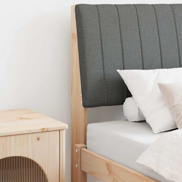 Тапицирана табла Тъмен сив 75 cm Солидно борово дърво