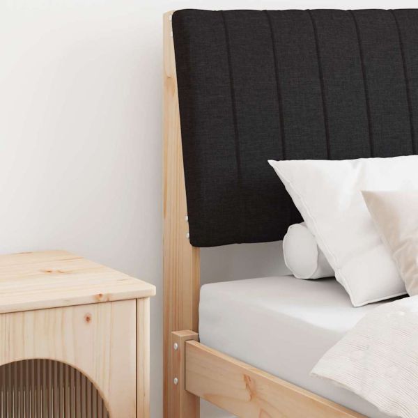 Тапицирана табла Черно 75 cm Солидно борово дърво