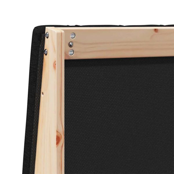 Тапицирана табла Черно 75 cm Солидно борово дърво