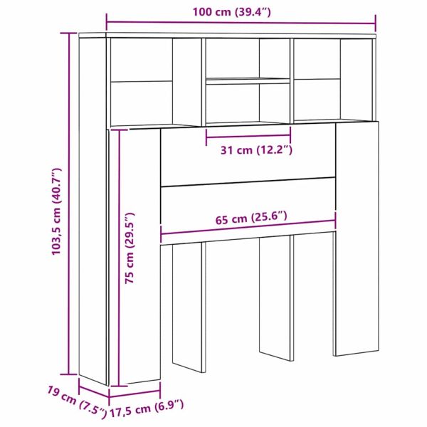 Табла за легло Старо дърво 100 x 19 x 103,5 cm Инженерно дърво