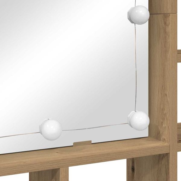 Шкаф с огледало с рафт Дъб 91 x 15 x 76,5 см Инженерно дърво