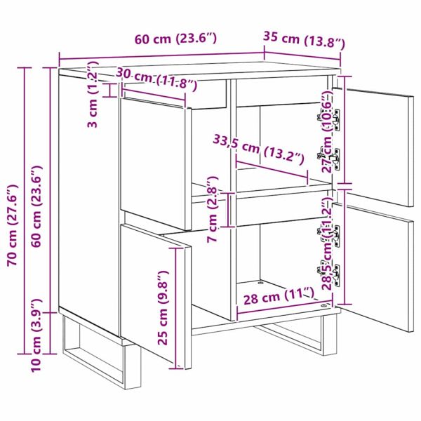 Служебен шкаф Дъб 60 x 35 x 70 cm