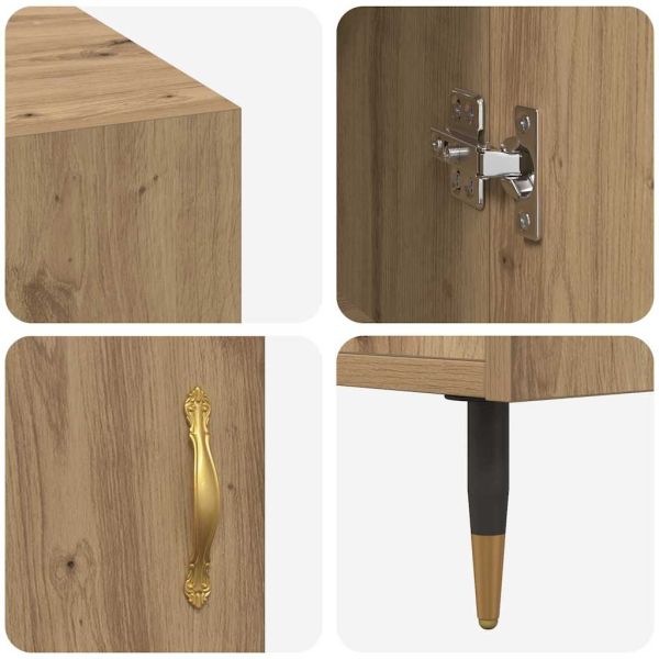 Бюро с рафт дъб артизан 140 x 50 x 75 см Инженерно дърво