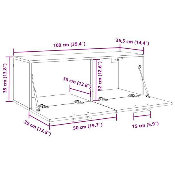Стенен шкаф Старо дърво 100 x 36.5 x 35 cm Инженерно дърво