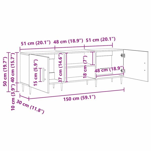 ТВ шкаф Старо дърво 150 x 30 x 50 cm Инженерно дърво