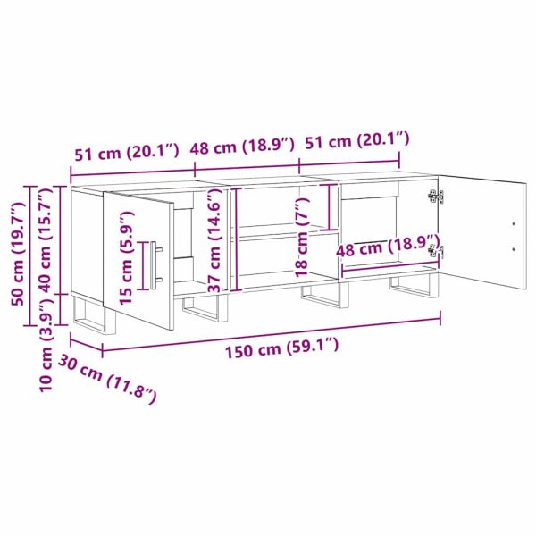 ТВ шкаф Старо дърво 150 x 30 x 50 cm Инженерно дърво
