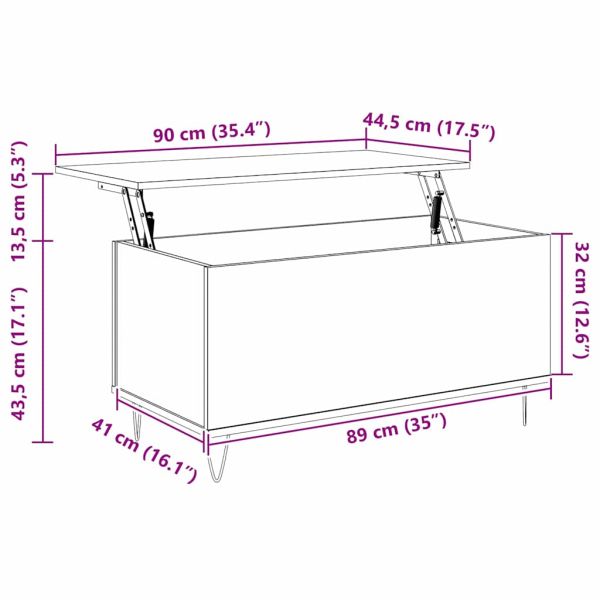 Масичка за кафе дъб артизан 90 x 44.5 x 45 см Инженерно дърво