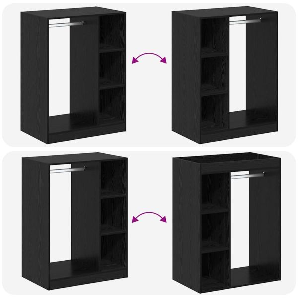 Гардероб с рафт със съхранение Черния дъб 77 x 48 x 102 cm