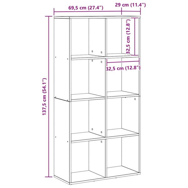 Шкаф за книги Черния дъб 69,5 x 29 x 137,5 см Инженерно дърво
