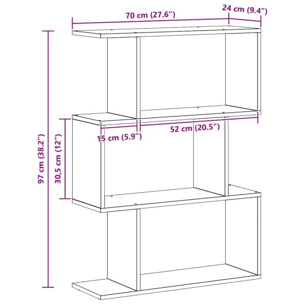 Шкаф за книги Черния дъб 70 x 14 x 97 см Инженерно дърво