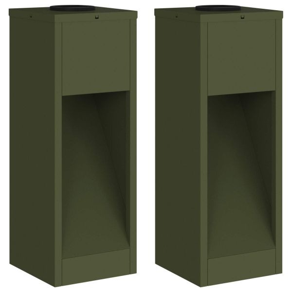 Слънчев LED светлинен указател 2 pcs Маслинено зелено