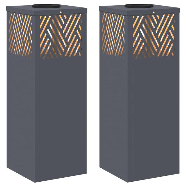 Соларна LED светлина за пътека 2 pcs Антрацит