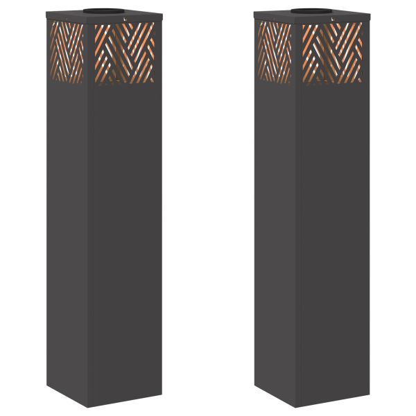 Соларна LED светлина за пътека 2 pcs Черно