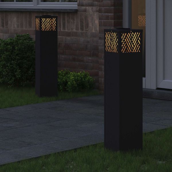 Соларна LED светлина за пътека 2 pcs Черно