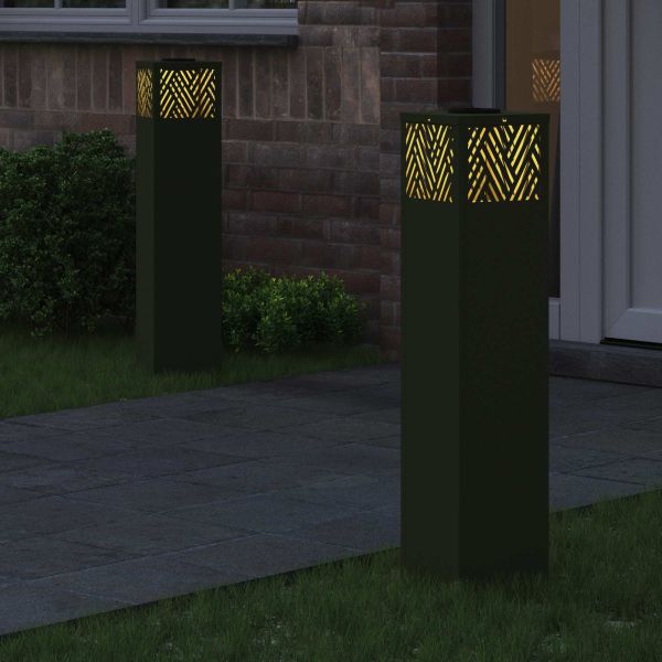 Соларна LED светлина за пътека 2 pcs Маслинено зелено