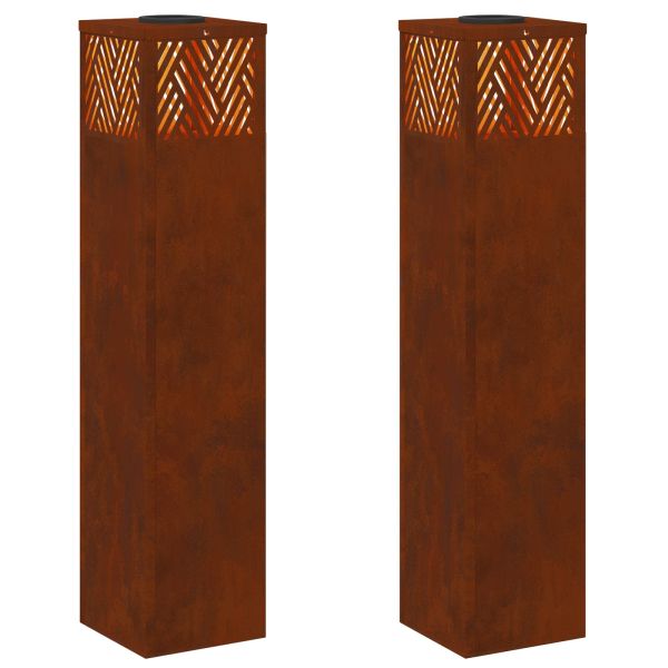 Соларна LED светлина за пътека 2 pcs Бронзов Патинираща стомана