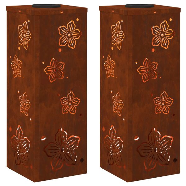 Соларна LED светлина за пътека 2 pcs Кортен стомана