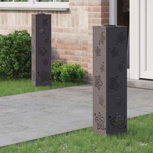 Соларна LED светлина за пътека 2 pcs Черно