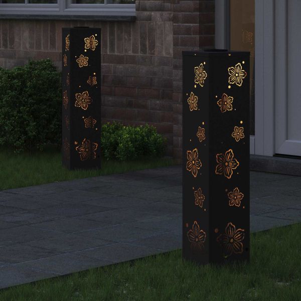 Соларна LED светлина за пътека 2 pcs Черно