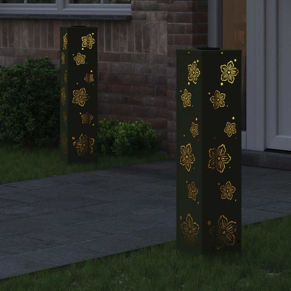 Соларна LED светлина за пътека 2 pcs Маслинено зелено