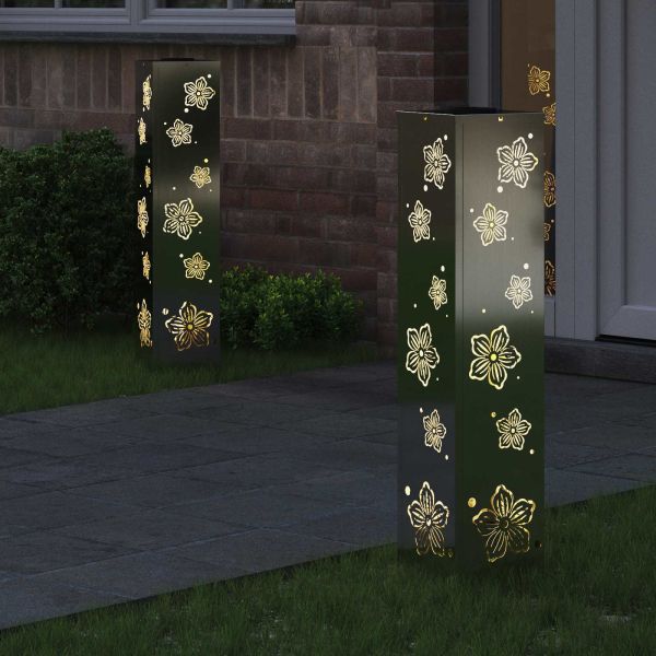 Соларна LED светлина за пътека 2 pcs Ръждясало Галванизирана