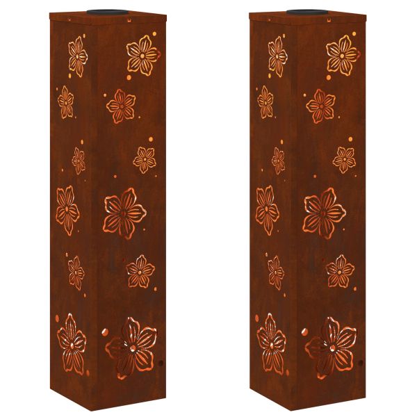 Соларна LED светлина за пътека 2 pcs Кортен стомана