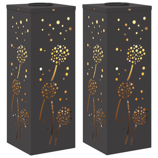 Соларна LED светлина за пътека 2 pcs Черно