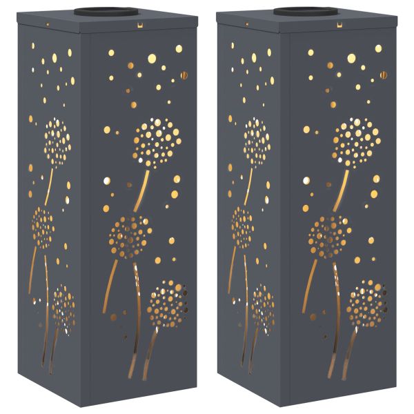 Соларна LED светлина за пътека 2 pcs Антрацит