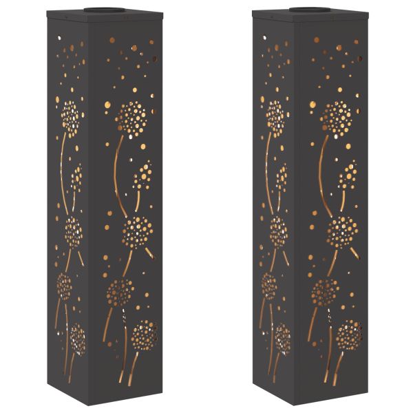 Соларна LED светлина за пътека 2 pcs Черно