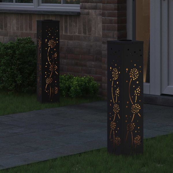 Соларна LED светлина за пътека 2 pcs Черно