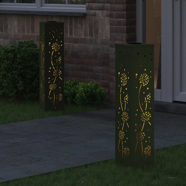 Соларна LED светлина за пътека 2 pcs Маслинено зелено